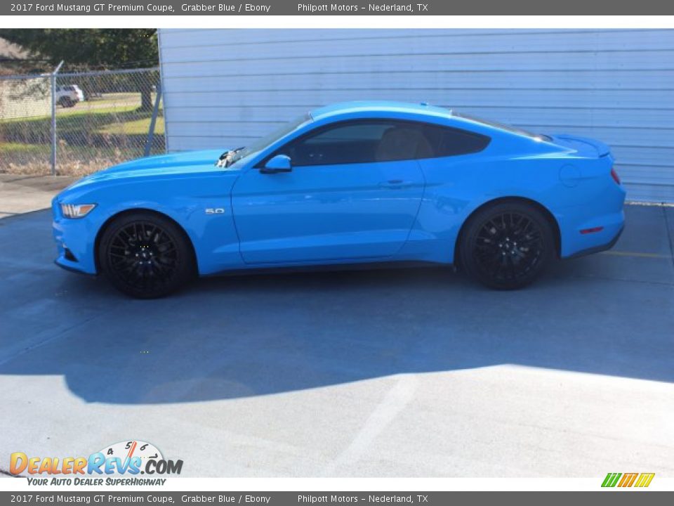 2017 Ford Mustang GT Premium Coupe Grabber Blue / Ebony Photo #6