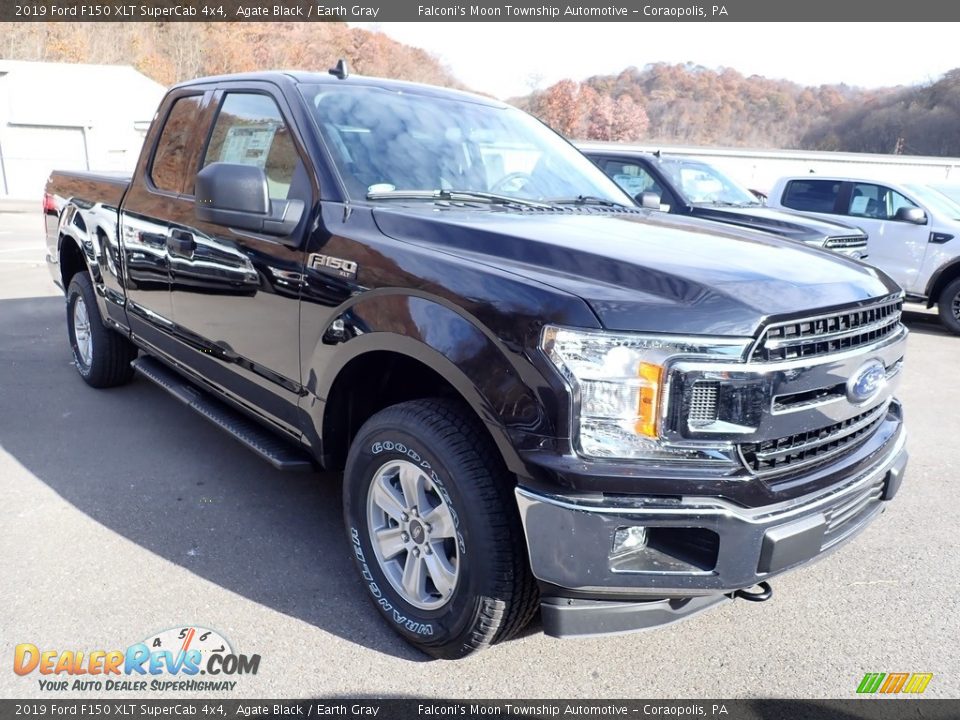 2019 Ford F150 XLT SuperCab 4x4 Agate Black / Earth Gray Photo #3