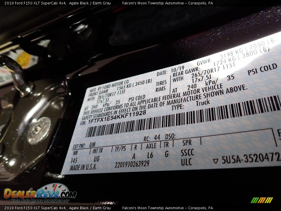 2019 Ford F150 XLT SuperCab 4x4 Agate Black / Earth Gray Photo #8