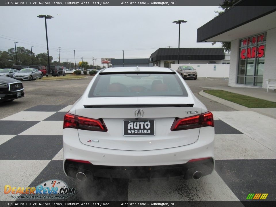 2019 Acura TLX V6 A-Spec Sedan Platinum White Pearl / Red Photo #4