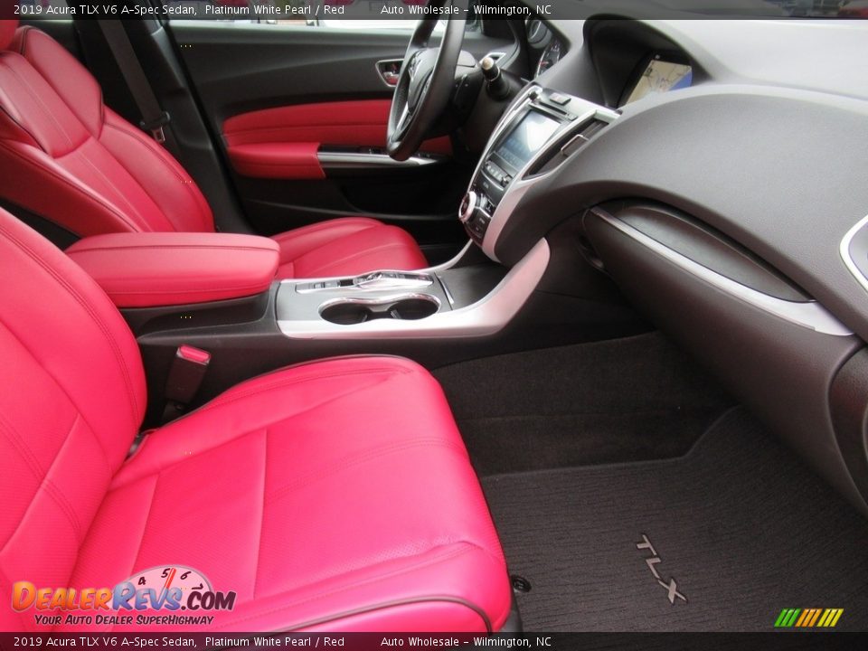 2019 Acura TLX V6 A-Spec Sedan Platinum White Pearl / Red Photo #11