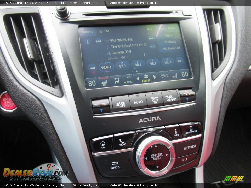 2019 Acura TLX V6 A-Spec Sedan Platinum White Pearl / Red Photo #17