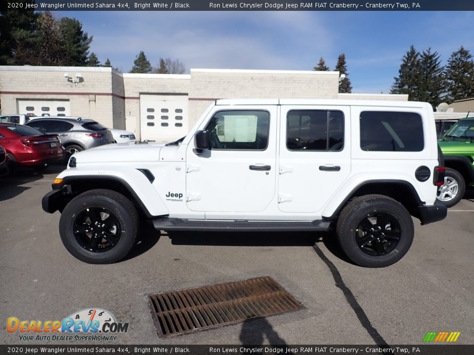 2020 Jeep Wrangler Unlimited Sahara 4x4 Bright White / Black Photo #2