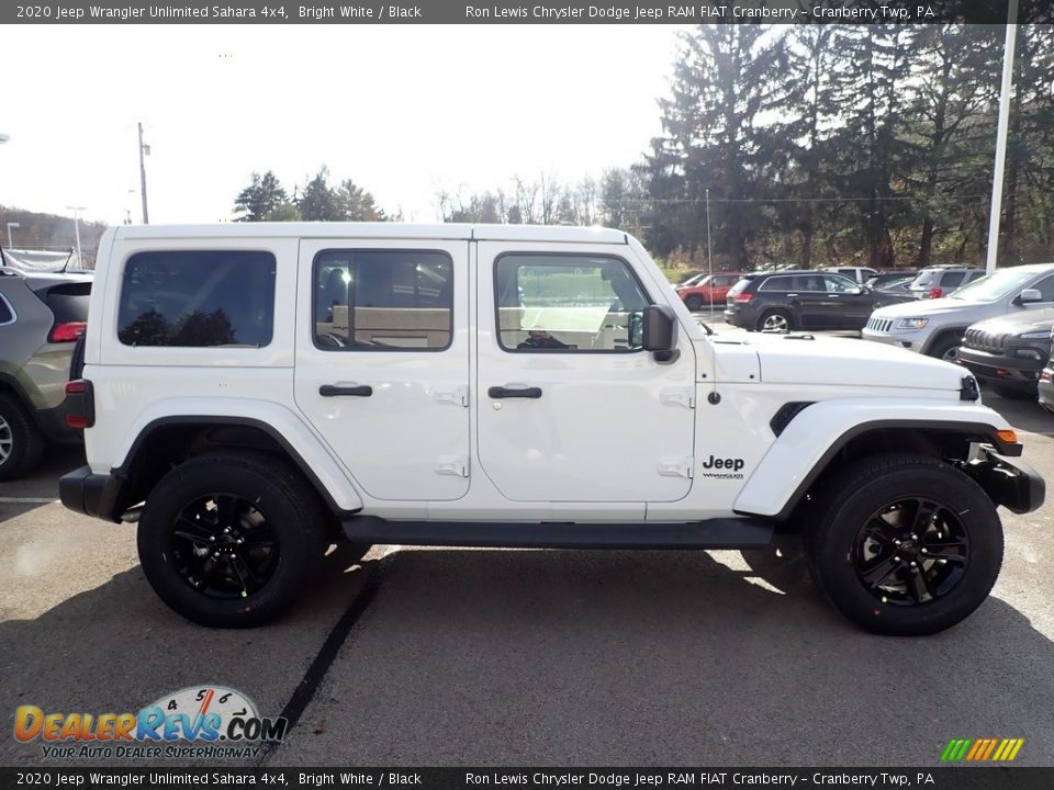 2020 Jeep Wrangler Unlimited Sahara 4x4 Bright White / Black Photo #6