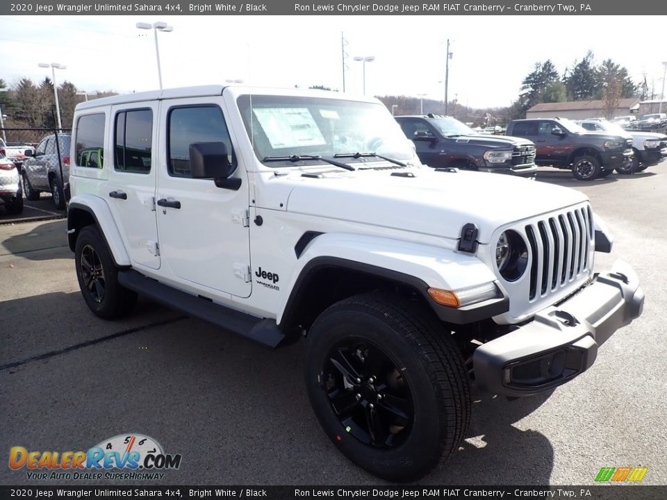 2020 Jeep Wrangler Unlimited Sahara 4x4 Bright White / Black Photo #7