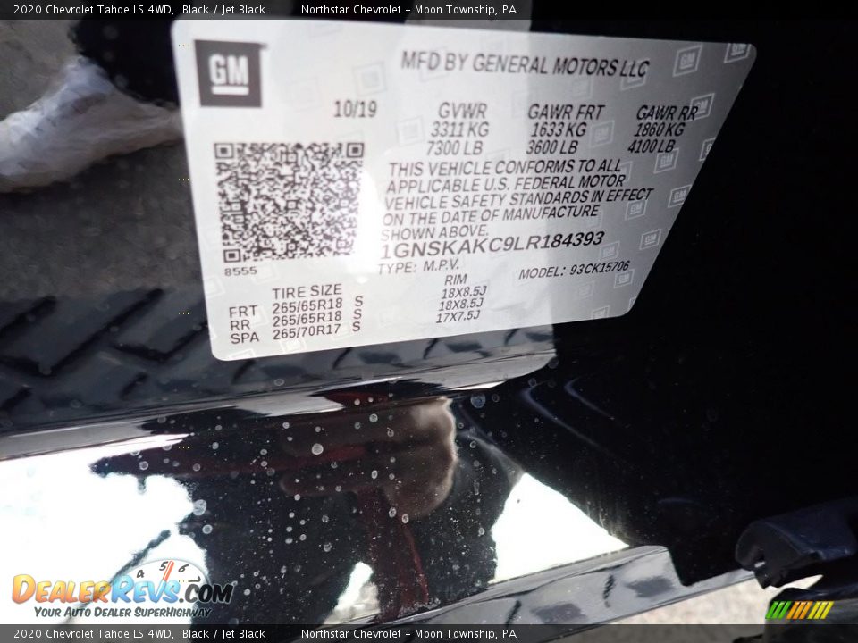 2020 Chevrolet Tahoe LS 4WD Black / Jet Black Photo #15