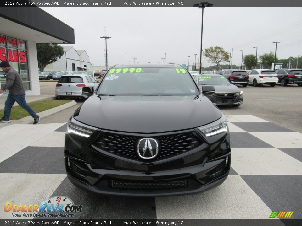 2019 Acura RDX A-Spec AWD Majestic Black Pearl / Red Photo #2