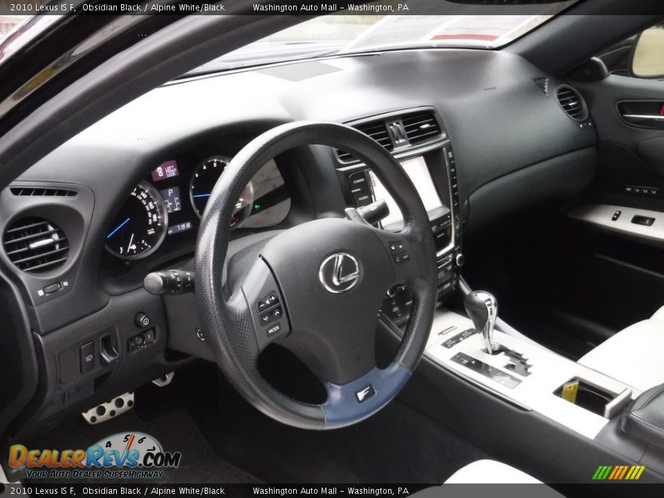 2010 Lexus IS F Obsidian Black / Alpine White/Black Photo #14