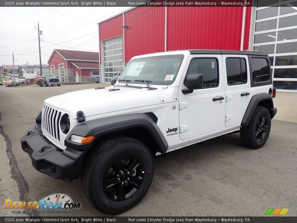 2020 Jeep Wrangler Unlimited Sport 4x4 Bright White / Black Photo #1