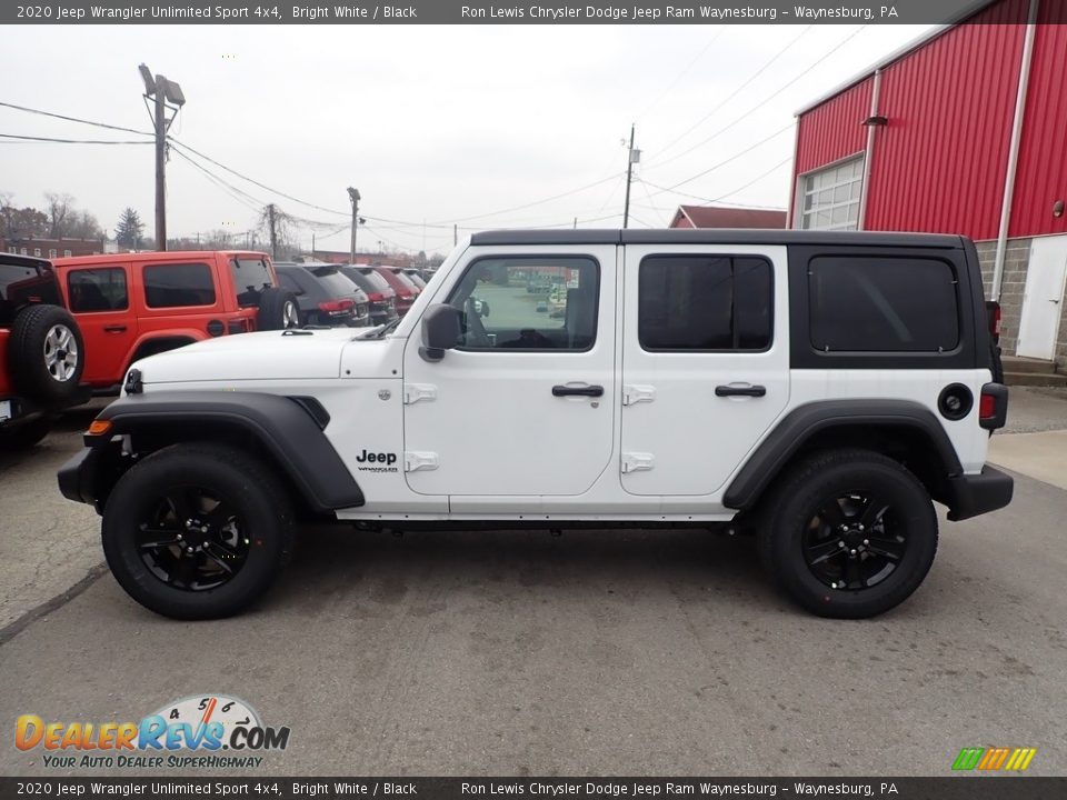 2020 Jeep Wrangler Unlimited Sport 4x4 Bright White / Black Photo #2