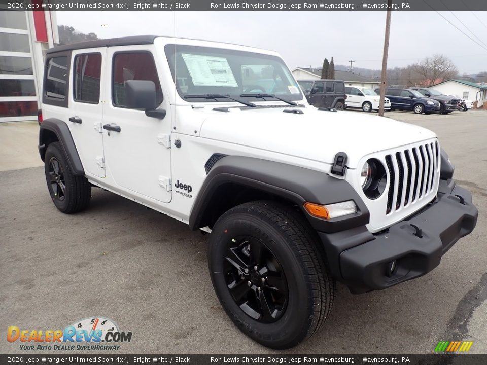 2020 Jeep Wrangler Unlimited Sport 4x4 Bright White / Black Photo #7