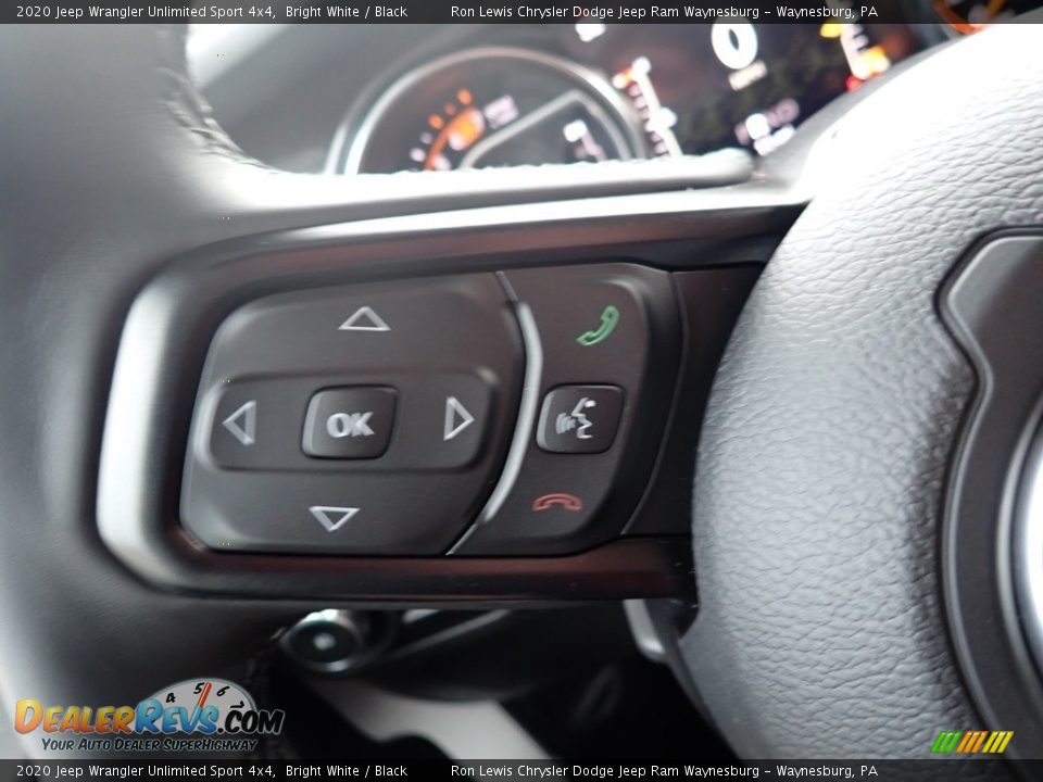 2020 Jeep Wrangler Unlimited Sport 4x4 Bright White / Black Photo #20