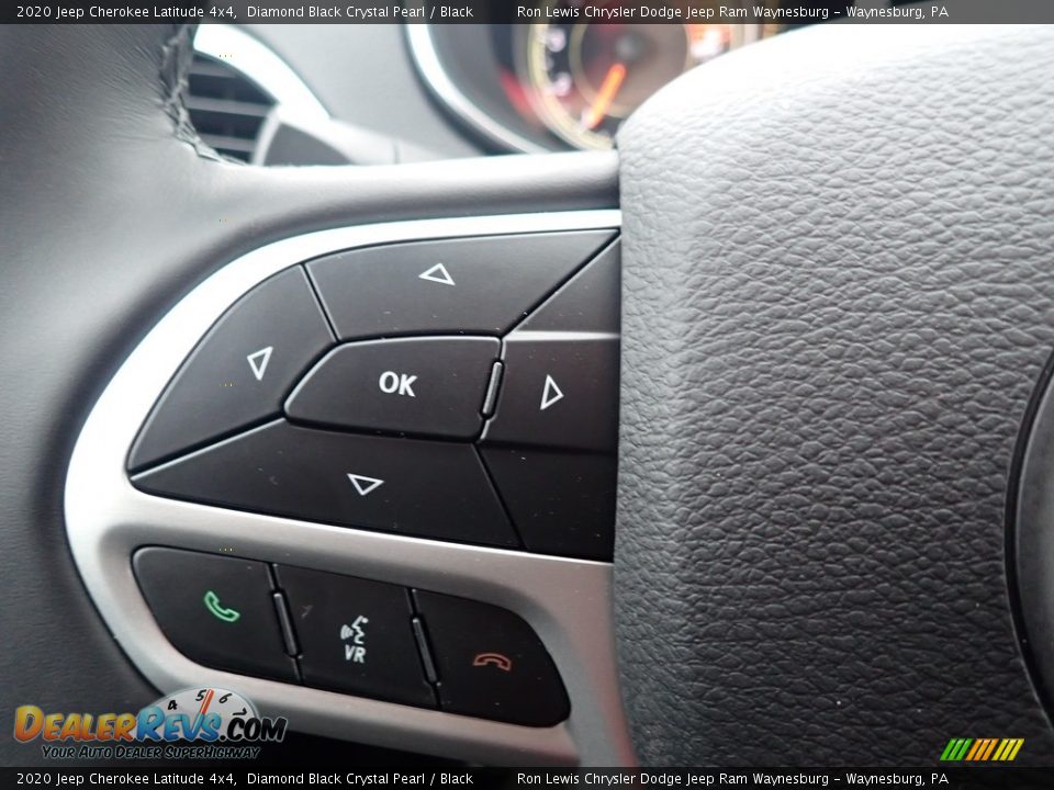 2020 Jeep Cherokee Latitude 4x4 Diamond Black Crystal Pearl / Black Photo #20