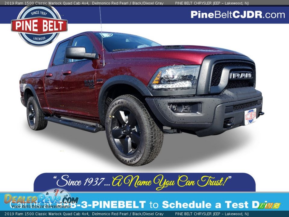 2019 Ram 1500 Classic Warlock Quad Cab 4x4 Delmonico Red Pearl / Black/Diesel Gray Photo #1