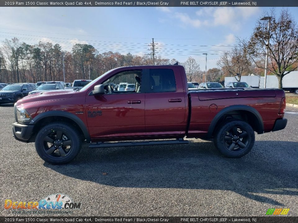 2019 Ram 1500 Classic Warlock Quad Cab 4x4 Delmonico Red Pearl / Black/Diesel Gray Photo #3