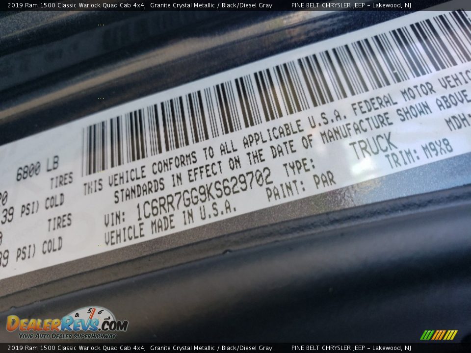 2019 Ram 1500 Classic Warlock Quad Cab 4x4 Granite Crystal Metallic / Black/Diesel Gray Photo #9
