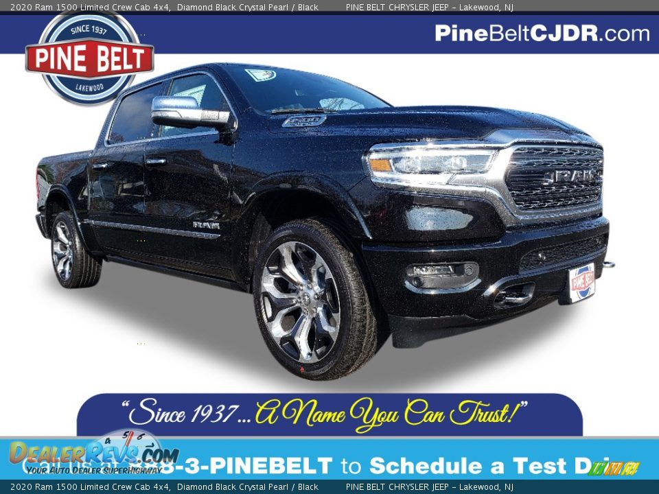 2020 Ram 1500 Limited Crew Cab 4x4 Diamond Black Crystal Pearl / Black Photo #1