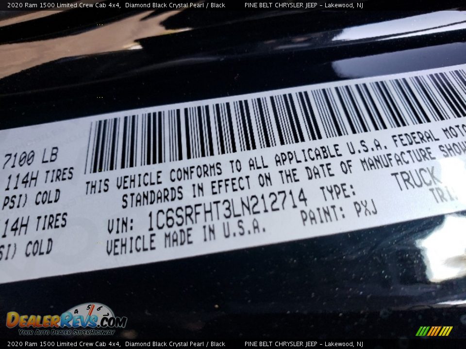 2020 Ram 1500 Limited Crew Cab 4x4 Diamond Black Crystal Pearl / Black Photo #9