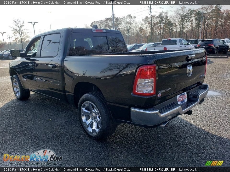 2020 Ram 1500 Big Horn Crew Cab 4x4 Diamond Black Crystal Pearl / Black/Diesel Gray Photo #4