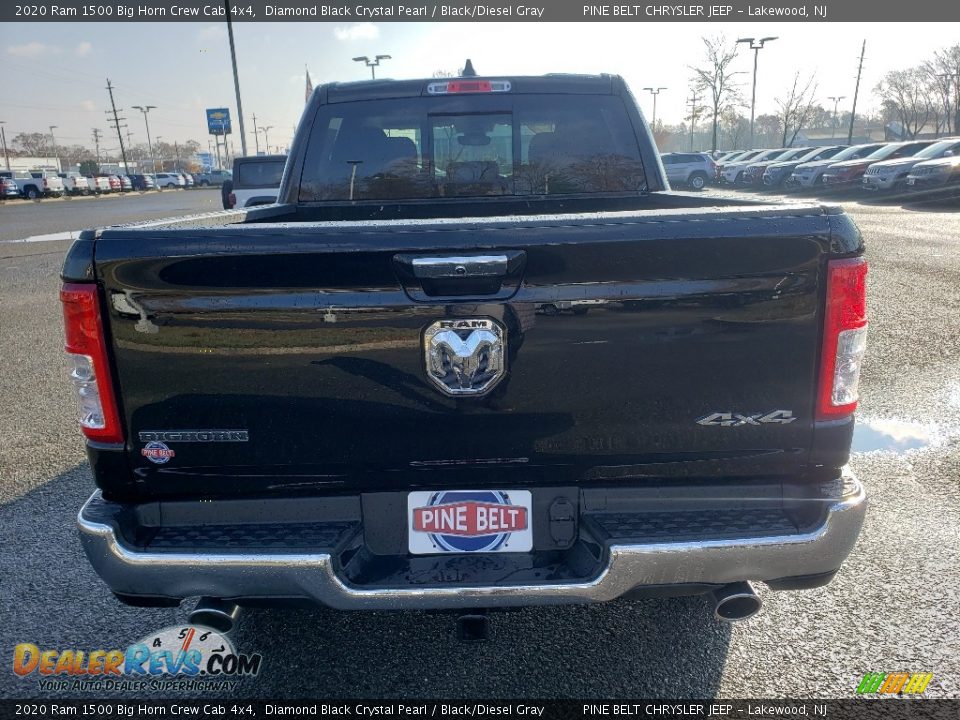 2020 Ram 1500 Big Horn Crew Cab 4x4 Diamond Black Crystal Pearl / Black/Diesel Gray Photo #5