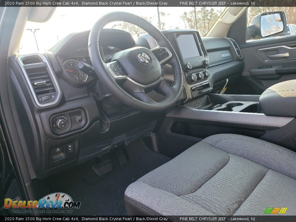 2020 Ram 1500 Big Horn Crew Cab 4x4 Diamond Black Crystal Pearl / Black/Diesel Gray Photo #7