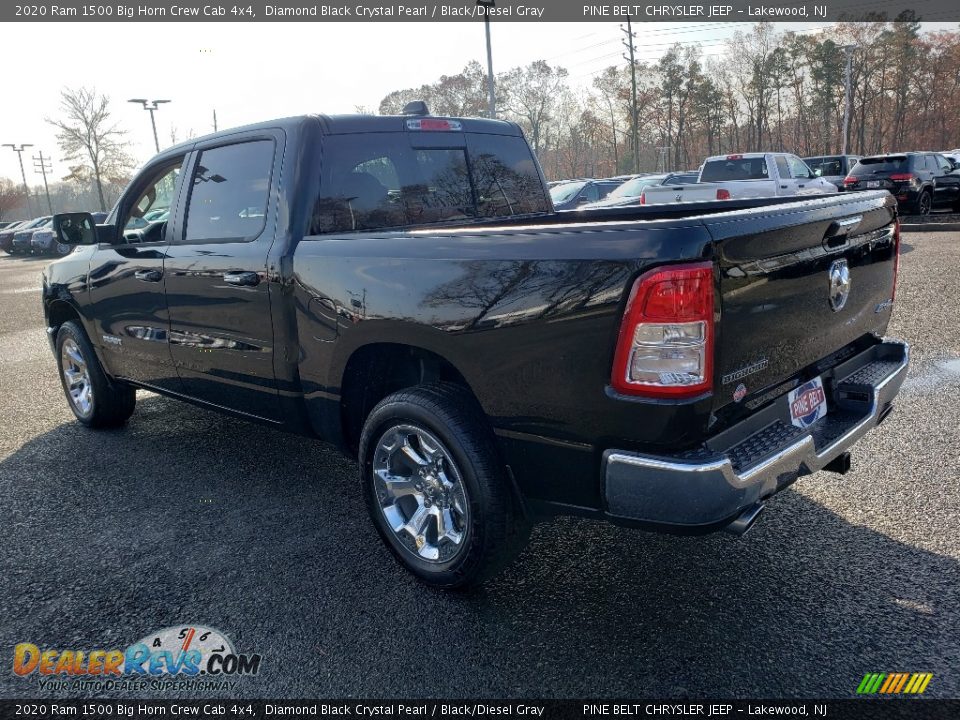 2020 Ram 1500 Big Horn Crew Cab 4x4 Diamond Black Crystal Pearl / Black/Diesel Gray Photo #4