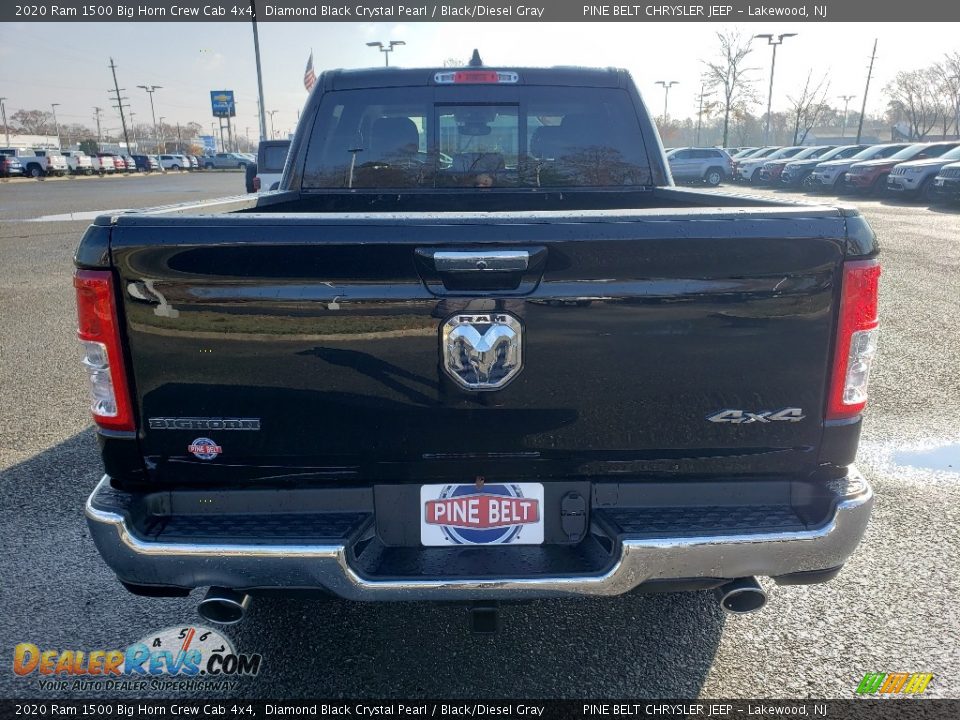 2020 Ram 1500 Big Horn Crew Cab 4x4 Diamond Black Crystal Pearl / Black/Diesel Gray Photo #5