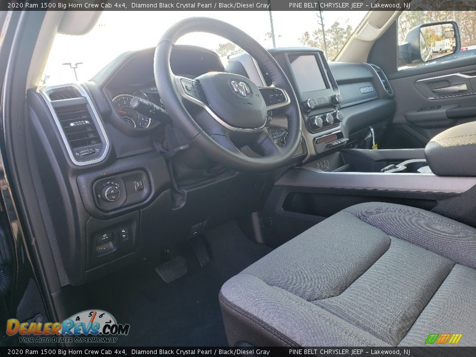 2020 Ram 1500 Big Horn Crew Cab 4x4 Diamond Black Crystal Pearl / Black/Diesel Gray Photo #7