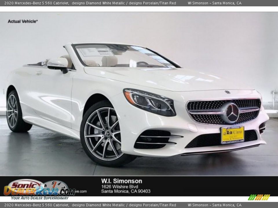 2020 Mercedes-Benz S 560 Cabriolet designo Diamond White Metallic / designo Porcelain/Titan Red Photo #1