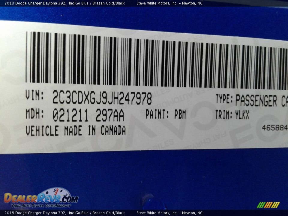 2018 Dodge Charger Daytona 392 IndiGo Blue / Brazen Gold/Black Photo #36