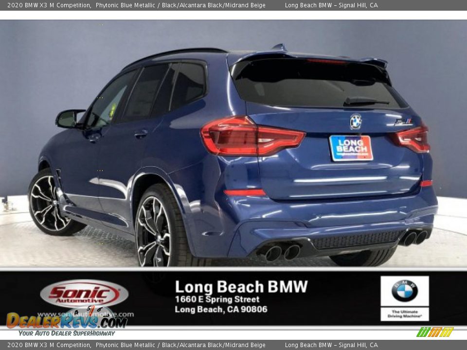 2020 BMW X3 M Competition Phytonic Blue Metallic / Black/Alcantara Black/Midrand Beige Photo #2