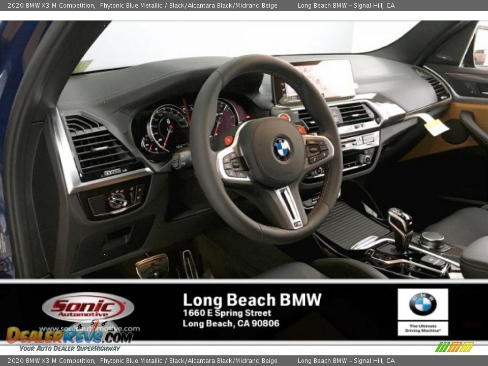 2020 BMW X3 M Competition Phytonic Blue Metallic / Black/Alcantara Black/Midrand Beige Photo #4