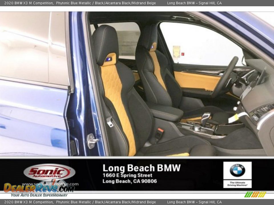 2020 BMW X3 M Competition Phytonic Blue Metallic / Black/Alcantara Black/Midrand Beige Photo #7