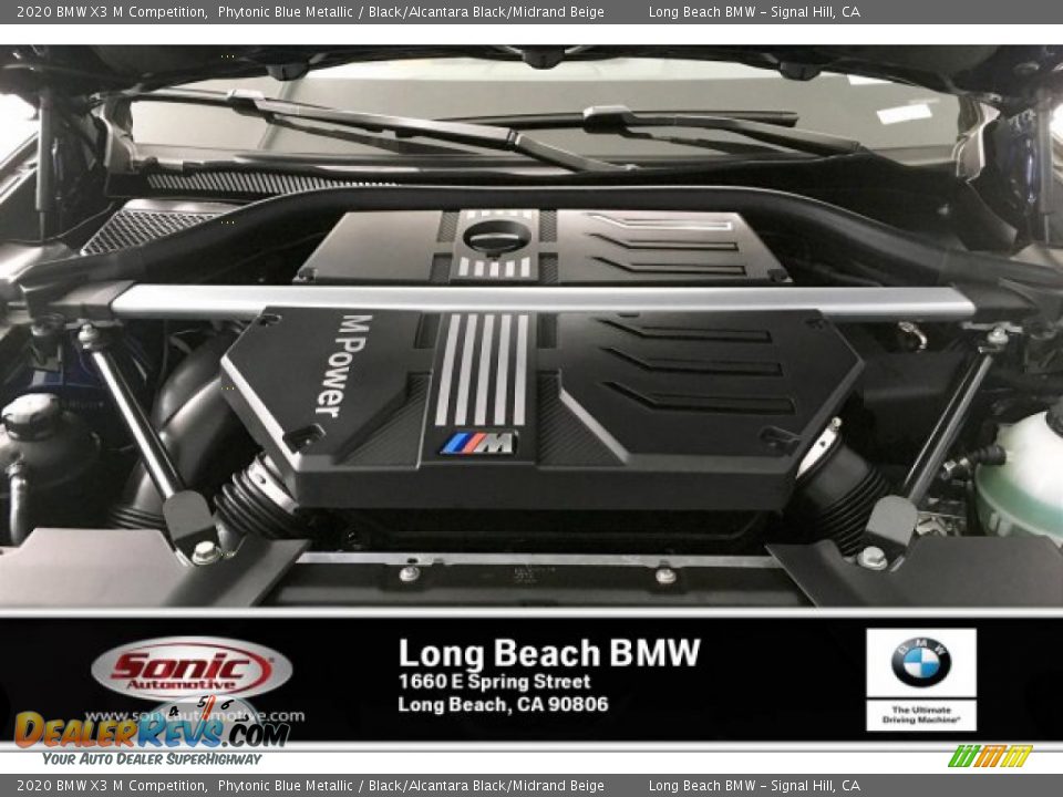 2020 BMW X3 M Competition Phytonic Blue Metallic / Black/Alcantara Black/Midrand Beige Photo #8