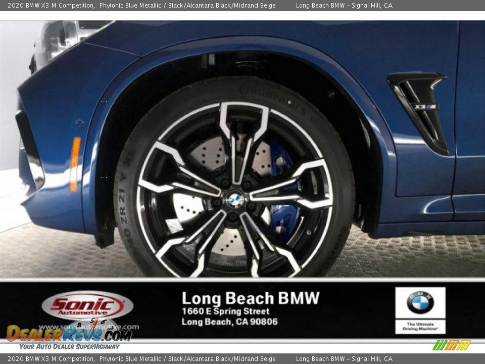 2020 BMW X3 M Competition Phytonic Blue Metallic / Black/Alcantara Black/Midrand Beige Photo #9