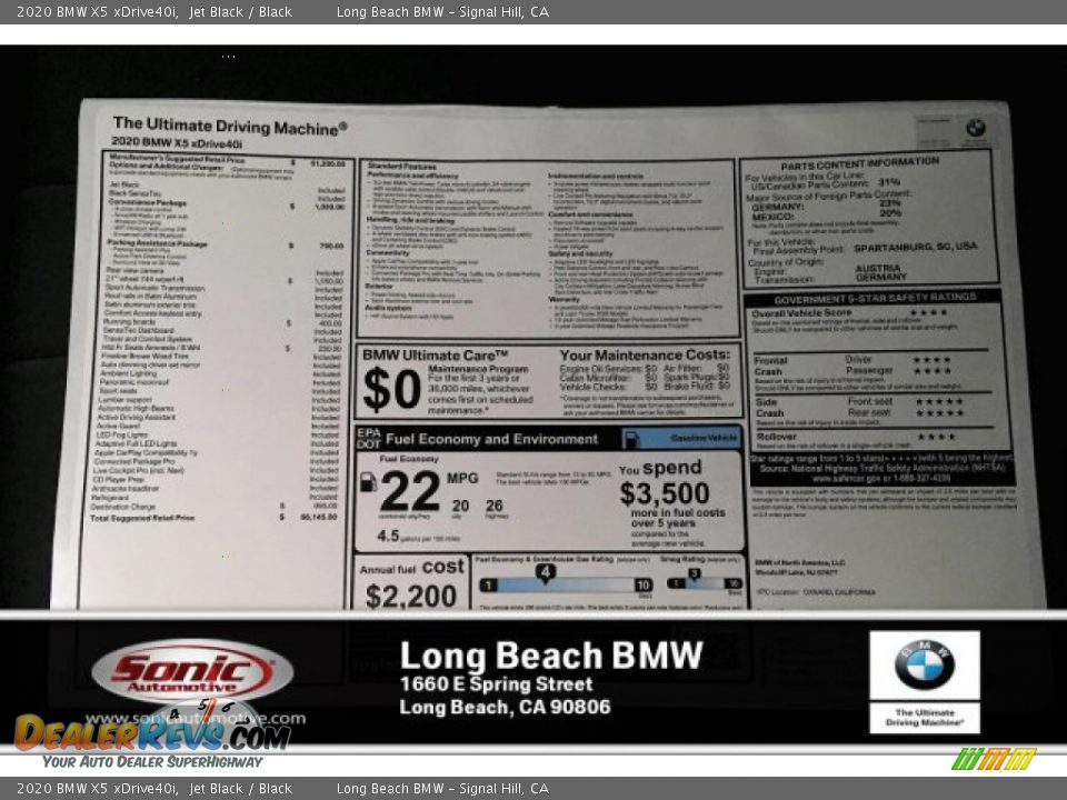 2020 BMW X5 xDrive40i Jet Black / Black Photo #10