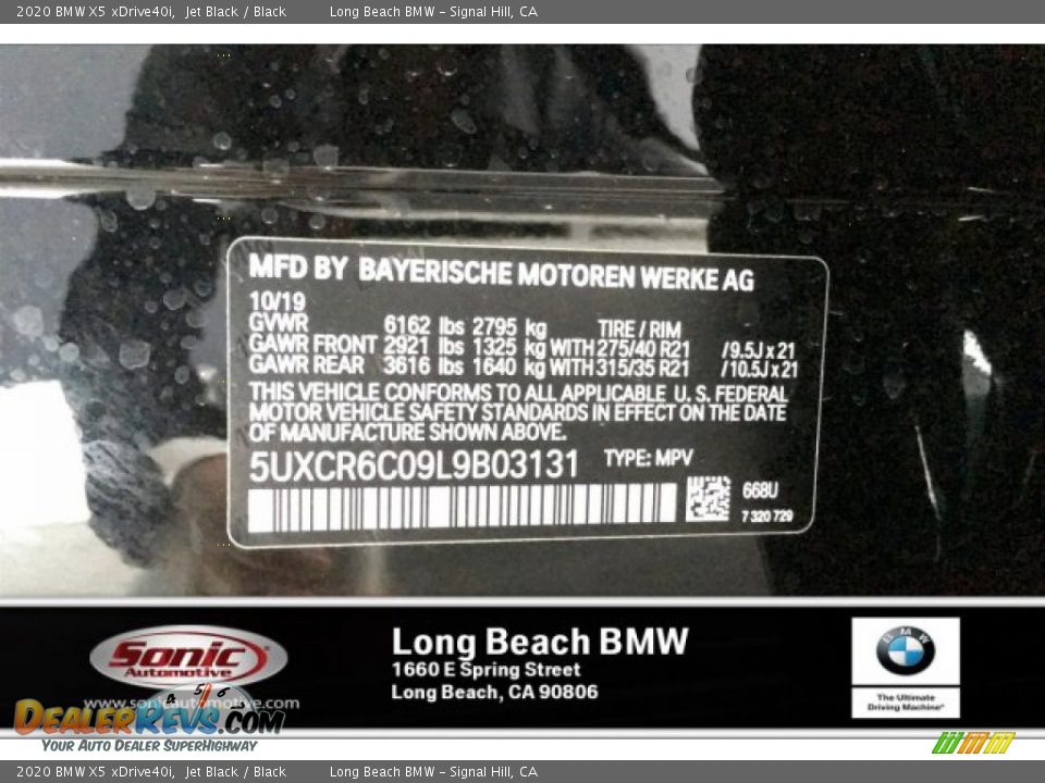 2020 BMW X5 xDrive40i Jet Black / Black Photo #11