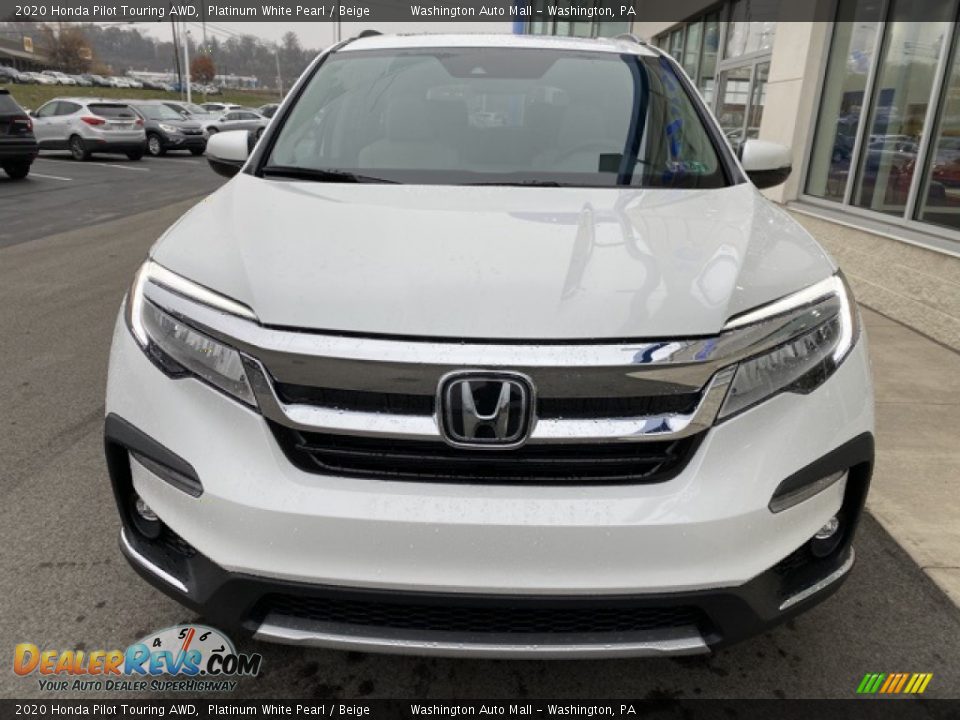 2020 Honda Pilot Touring AWD Platinum White Pearl / Beige Photo #3