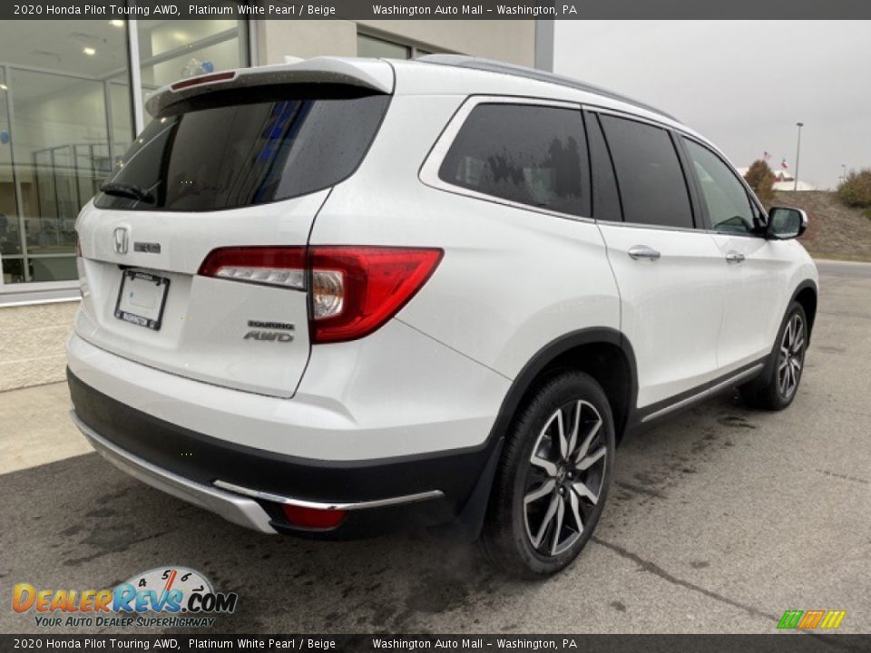 2020 Honda Pilot Touring AWD Platinum White Pearl / Beige Photo #7