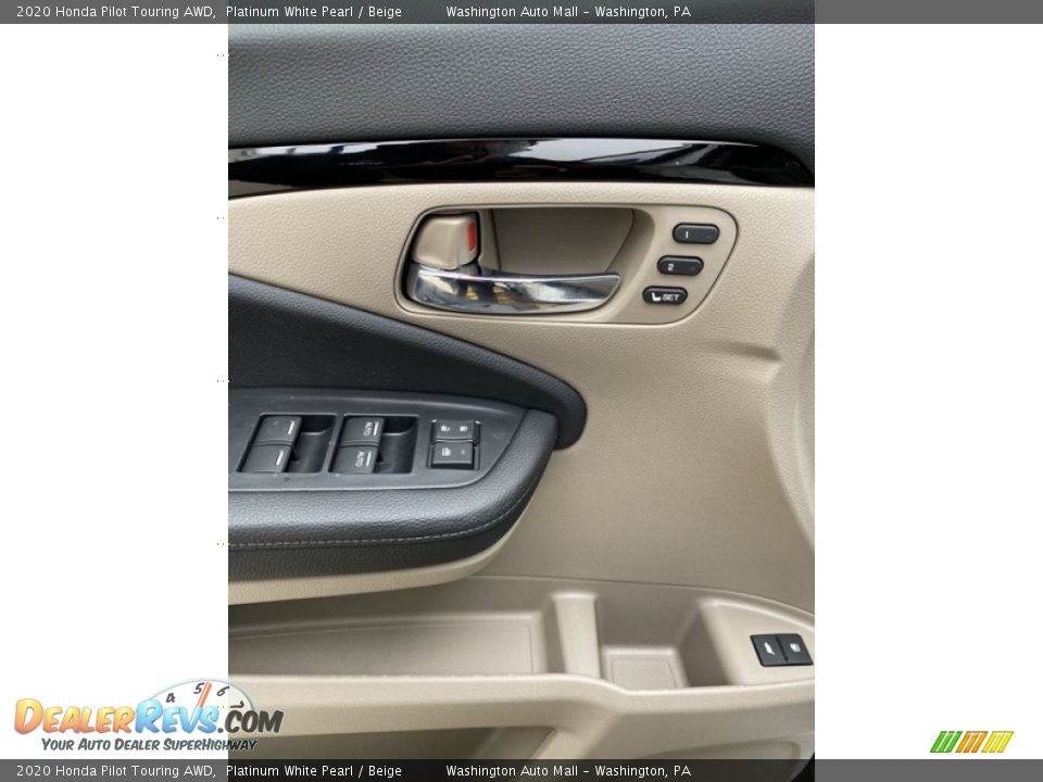 2020 Honda Pilot Touring AWD Platinum White Pearl / Beige Photo #11