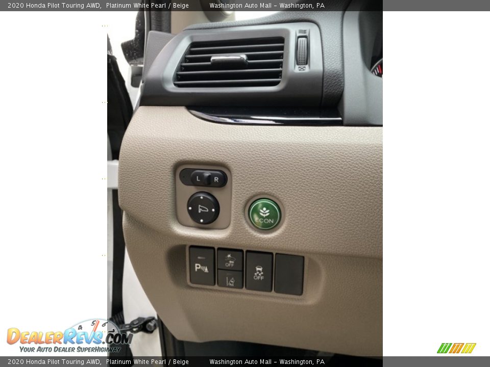 2020 Honda Pilot Touring AWD Platinum White Pearl / Beige Photo #12