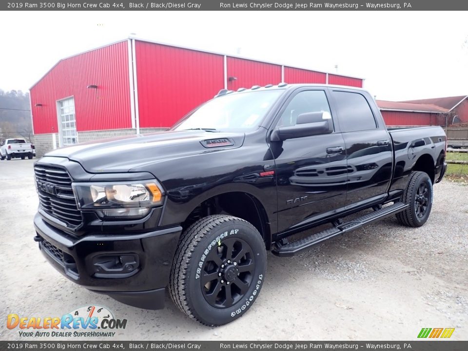 2019 Ram 3500 Big Horn Crew Cab 4x4 Black / Black/Diesel Gray Photo #1