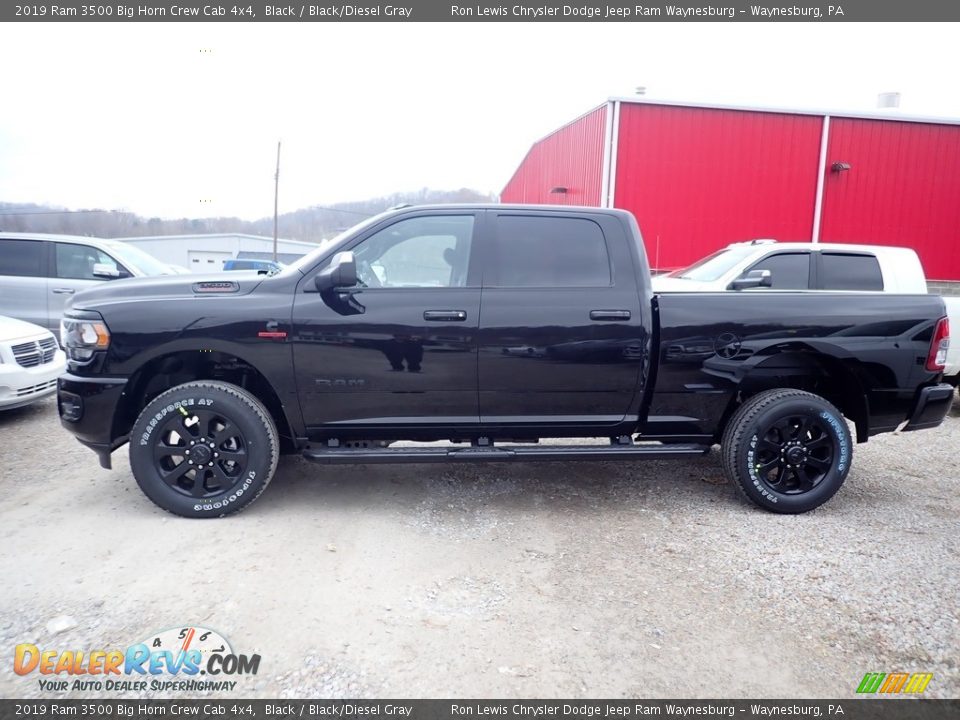 2019 Ram 3500 Big Horn Crew Cab 4x4 Black / Black/Diesel Gray Photo #2
