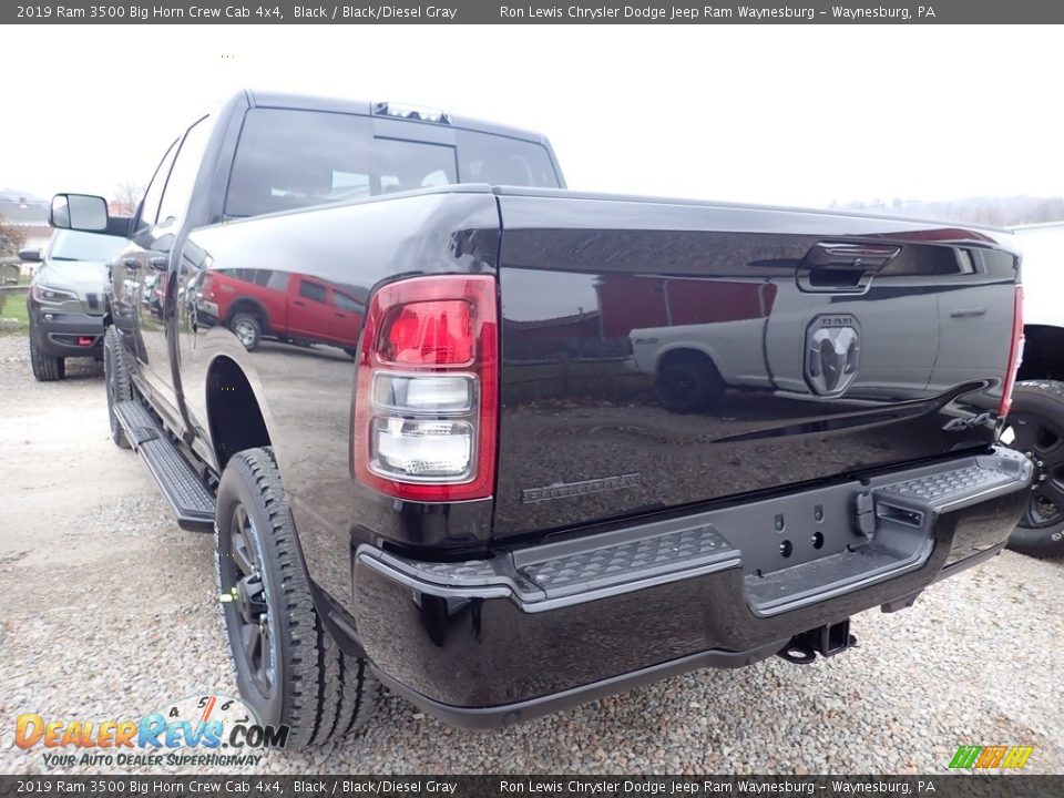 2019 Ram 3500 Big Horn Crew Cab 4x4 Black / Black/Diesel Gray Photo #3