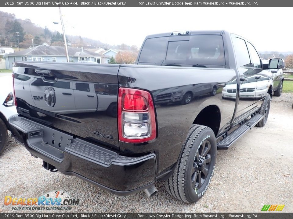 2019 Ram 3500 Big Horn Crew Cab 4x4 Black / Black/Diesel Gray Photo #5