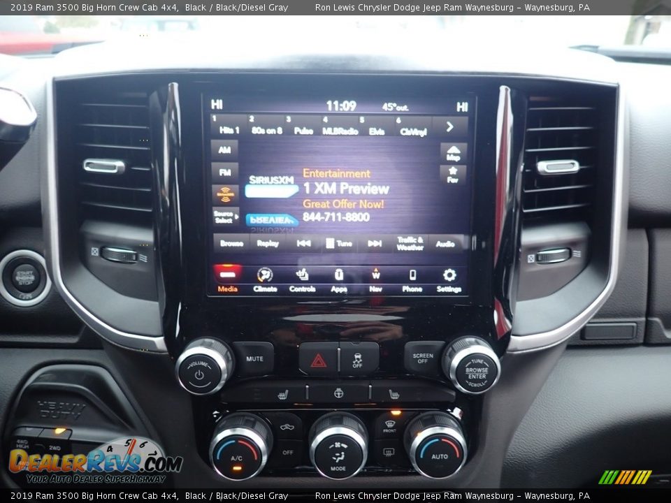 2019 Ram 3500 Big Horn Crew Cab 4x4 Black / Black/Diesel Gray Photo #17