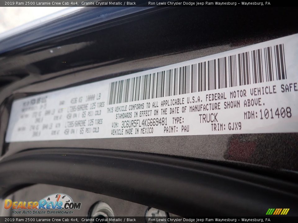 2019 Ram 2500 Laramie Crew Cab 4x4 Granite Crystal Metallic / Black Photo #17