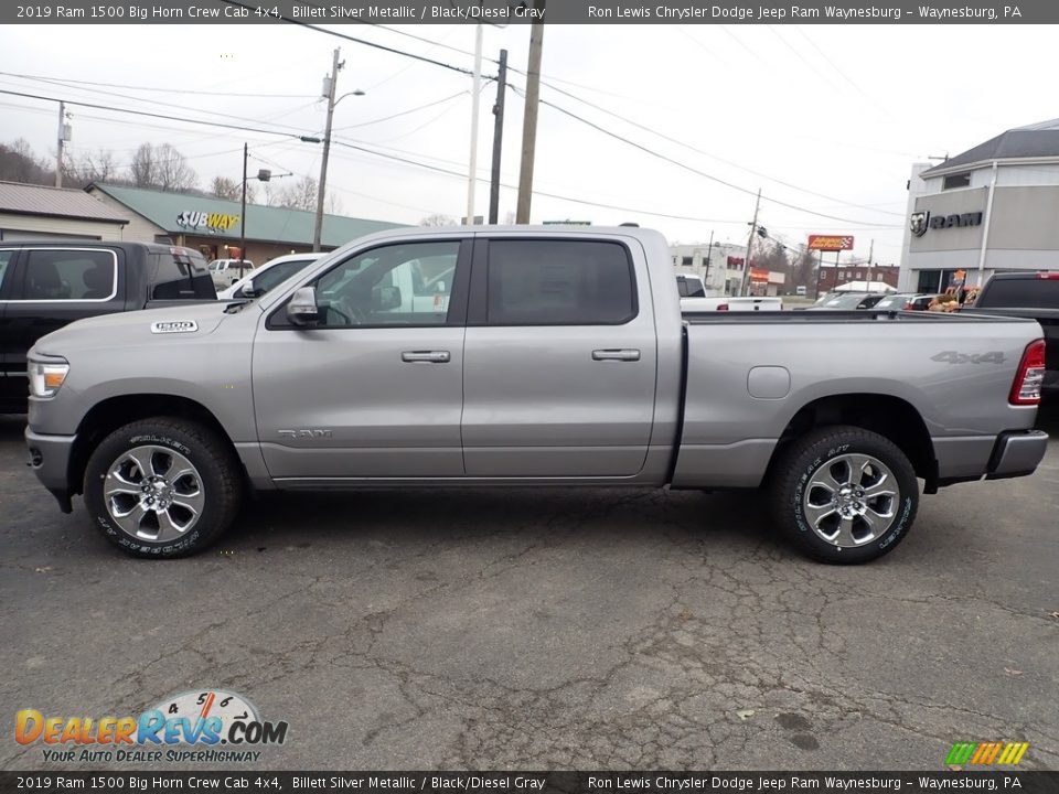 2019 Ram 1500 Big Horn Crew Cab 4x4 Billett Silver Metallic / Black/Diesel Gray Photo #2