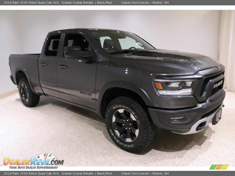 2019 Ram 1500 Rebel Quad Cab 4x4 Granite Crystal Metallic / Black/Red Photo #1