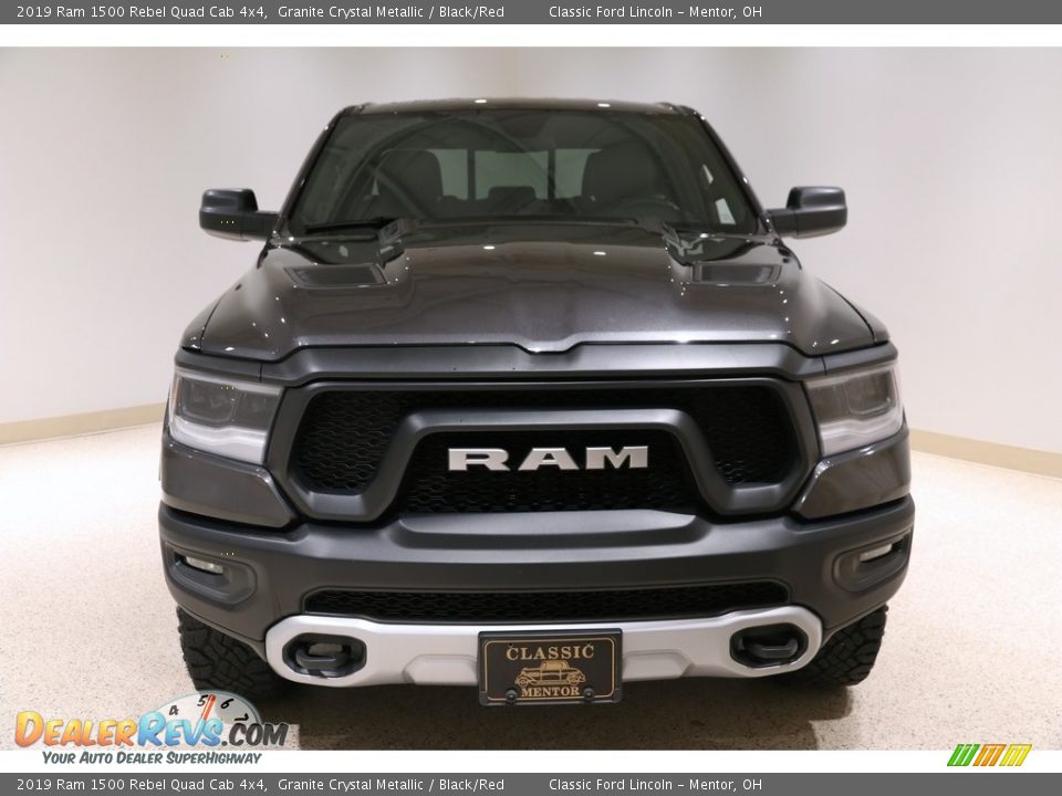 2019 Ram 1500 Rebel Quad Cab 4x4 Granite Crystal Metallic / Black/Red Photo #2